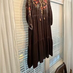 Johnny Was Taline boho rayon/silk midi dress
